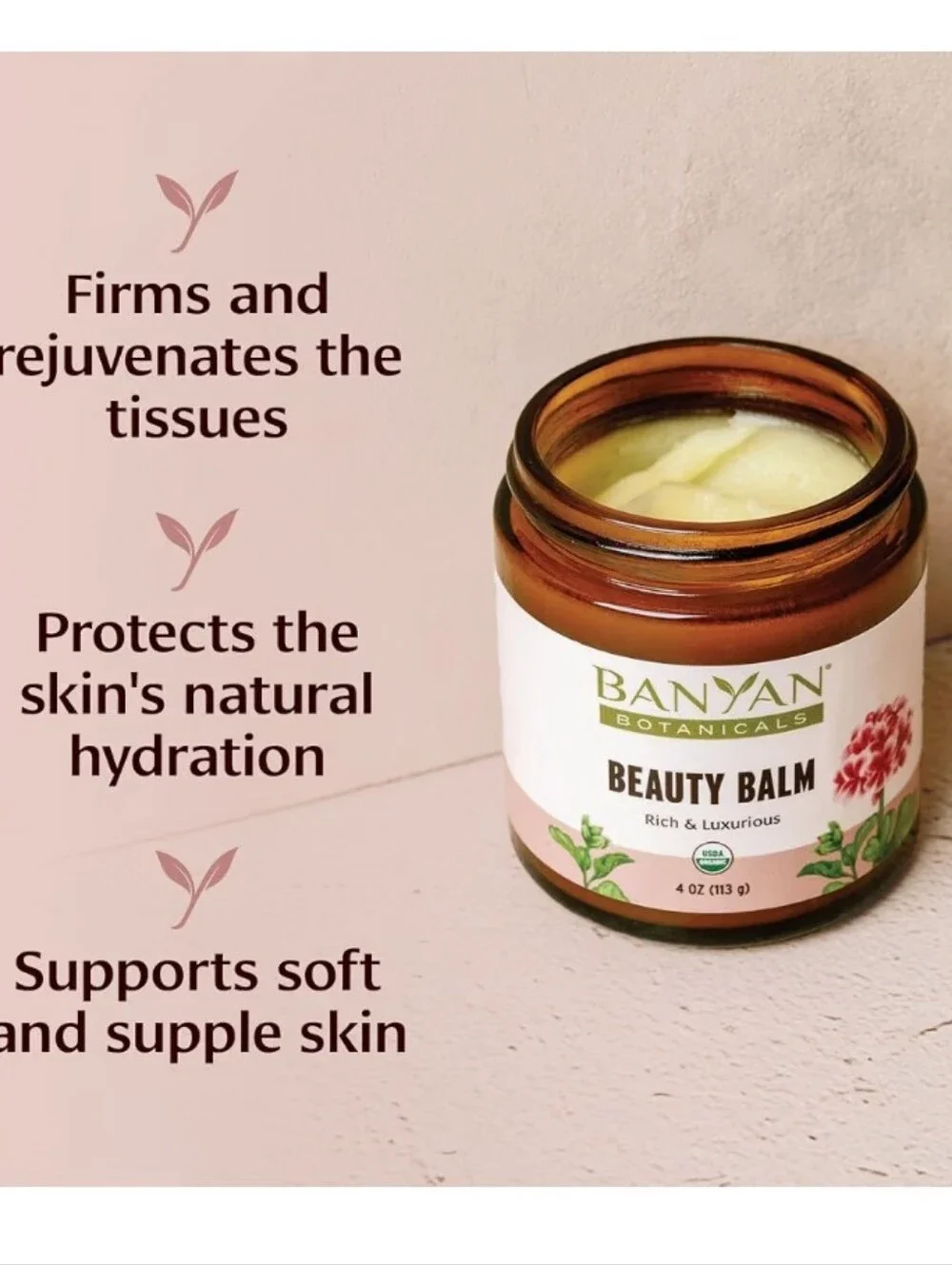 NIB Banyan Botanicals Beauty Balm Organic Face & Body Moisturizer Shatavari $26